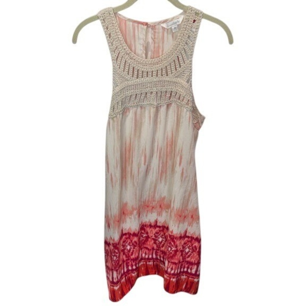 Charming Charlie Dress Sleeveless Crochet Detail Tie Dye Casual